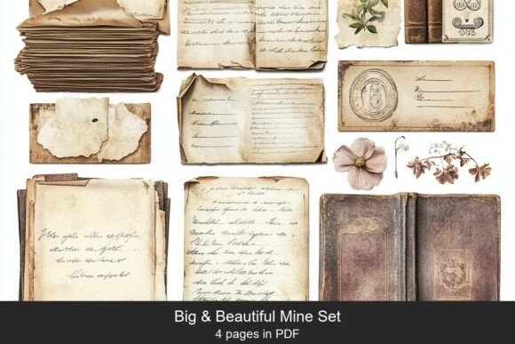 Antique Papers Collage Set: A Versatile Tool for Creative Workflows