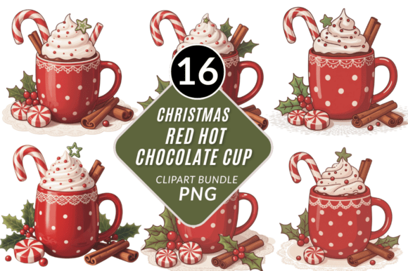 Christmas Hot Chocolate Cup Clipart: A Festive Addition to Your Creative Projects