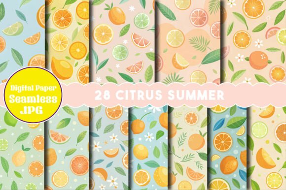 Citrus Summer Seamless Pattern Paper