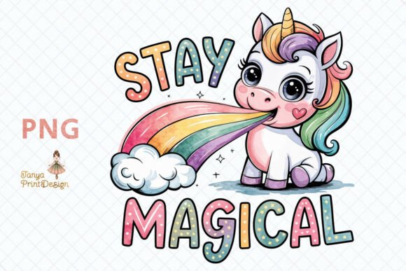 Cute Rainbow Unicorn Pony Watercolor PNG: A Magical Addition to Your Creative Projects