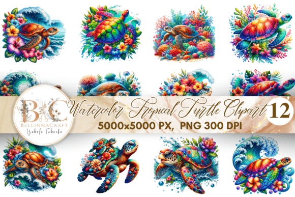 Discover the Beauty of Watercolor Tropical Turtle Clipart PNG for Creative Projects