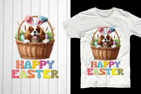 Happy Easter. Cavalier King Dog: A Unique Design for Your POD Business