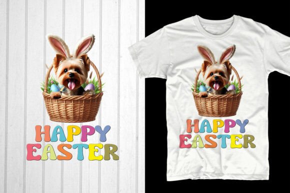 Happy Easter Day. Yorkie Dog