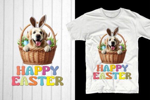 Happy Easter: Golden Retriever Dog Design for Your POD Business