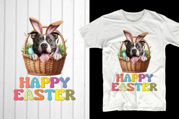 Happy Easter Pitbull Dog: A Unique Design for Your POD Business