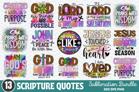 Scripture Quotes Sublimation Bundle: Elevate Your Creative Projects with Faith-Inspired Design