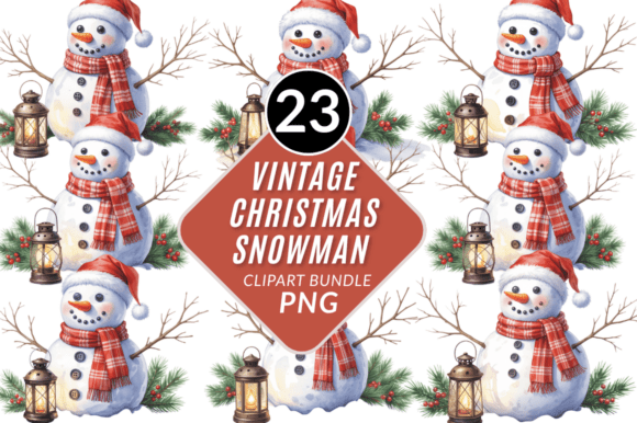 Vintage Christmas Snowman Clipart Png: A Versatile Digital Design for Creative Projects
