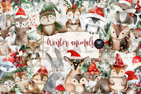 Winter Animals Clipart: A Cozy Addition to Creative Projects